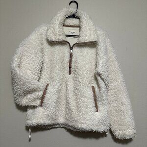 Abercrombie & Fitch Sherpa Fleece Quarter Zip Jacket